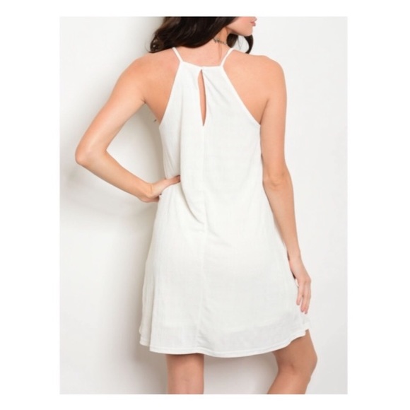 Ivory Halter Neck Swing Dress - Picture 2 of 6
